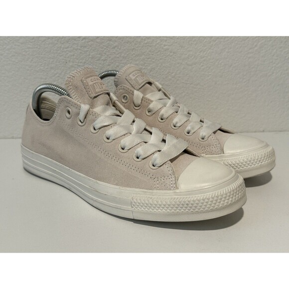Converse Chuck Taylor All-Star Low Top Beige Suede Mens Sz 8 Womens 10 NEW - Picture 5 of 13